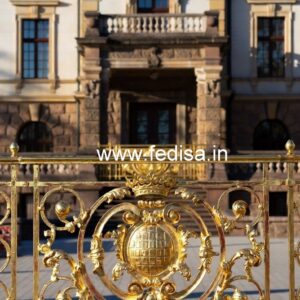 Modern Brass Balcony Railing With Stylish Appeal Grill Sliding Window