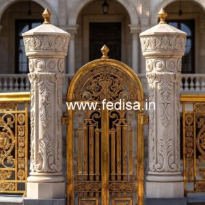 Premium Brass Balcony Railing With Fine Finish Safety Door Design In MS