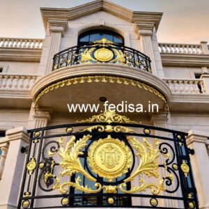 Luxury Brass Stair Railing Design For Villas Single Grill Door Design