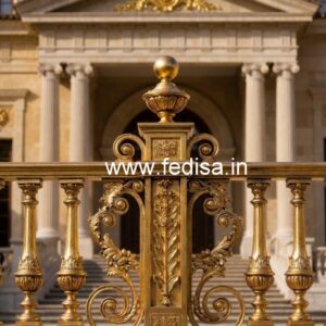 Elegant Brass Staircase Railing With Luxury Finish Gate Grill Ke Design