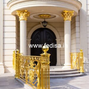 Modern Brass Balcony Railing With Elegant Appeal Iron Rod Grill Design