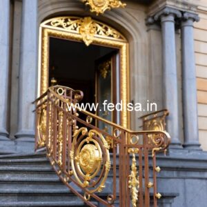 Designer Brass Balcony Railing With Unique Finish Window Modern Grill Design