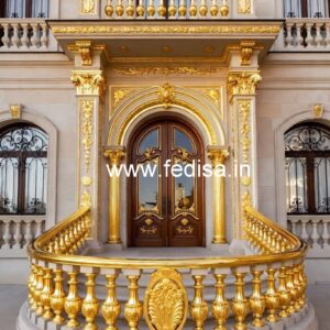 Decorative Brass Staircase Railing With Fine Finish Glass Grill Design Price