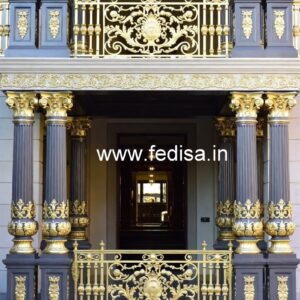 Premium Brass Handrail Design With Artistic Finish Tube Grill Design