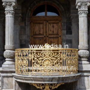 Designer Brass Staircase Railing For Luxury Homes Porch Steel Grill Design