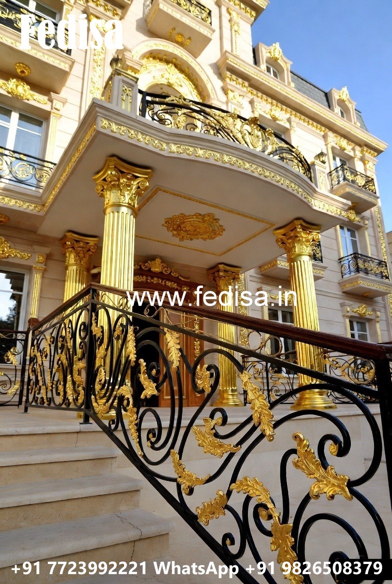 Modern Brass Railing Design With Stylish Finish Welding Window Grill Design