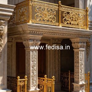 Traditional Brass Railing Design With Carving Work Simple Grill Design For Main Door