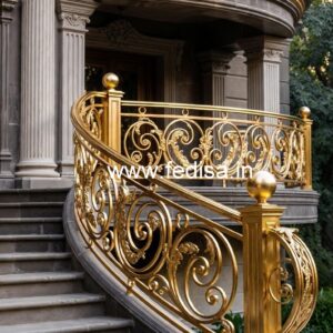Modern Brass Staircase Railing Design Ideas MS Pipe Window Grill Design