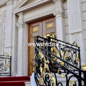 Designer Brass Staircase Railing For Modern Homes Temple Window Grill Design