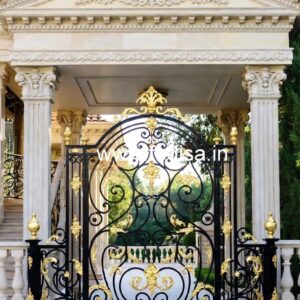 Luxury Brass Railing Design With Gold Finish Grill Design For Big Window