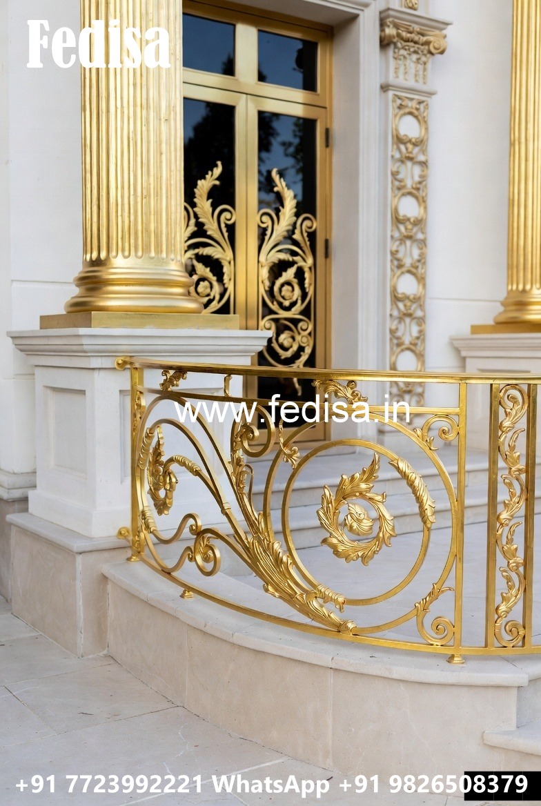 Designer Brass Stair Railing For Contemporary Spaces Grill Color For Home