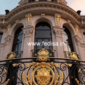 Brass Staircase Handrail With Classic Touch Grill Square Design