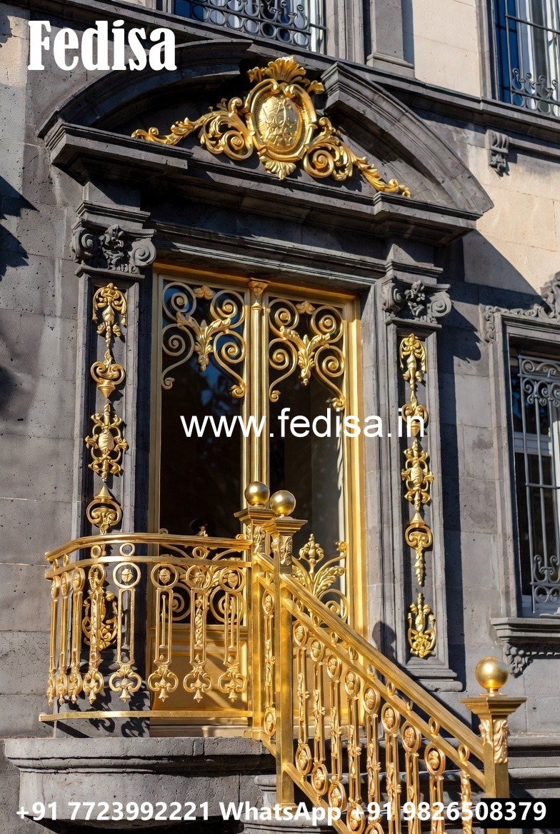 Luxury Brass Railing With Intricate Detailing Modern Iron Window Design