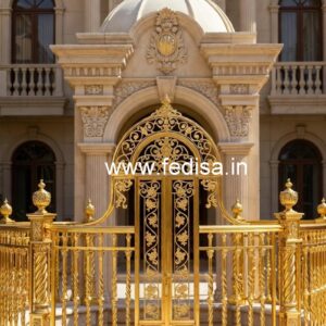 Brass Staircase Handrail Design For Modern Villas Jali Khidki Design