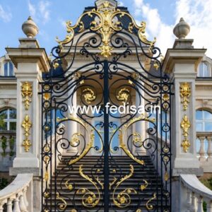 Designer Brass Staircase Railing With Fine Finish Single Grill Gate
