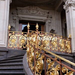 Brass Railing Design For Elegant Staircase Decor Lohe Ki Window Grill