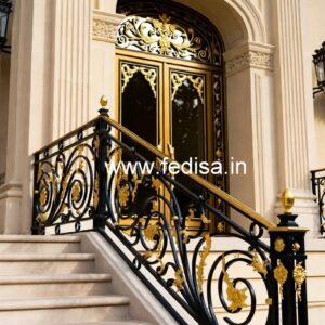 Brass Staircase Railing Design For Designer Homes Window Glass Grill Design
