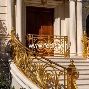 Modern Brass Stair Railing Design Inspiration Horizontal Grill Design For Balcony