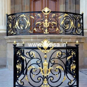 Elegant Brass Railing Design For Interior Projects Round Shape Balcony Grill Design