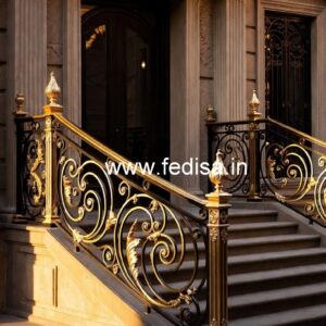 Premium Brass Staircase Handrail Collection Plane Window Grill Design