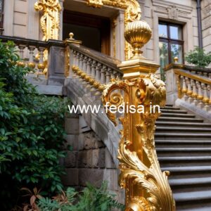 Premium Brass Handrail Design For Modern Spaces Loha Grill Color
