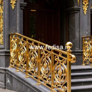 Luxury Brass Stair Railing Design For Villas Window Grill Design In Square Bar