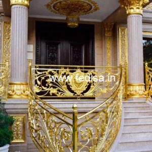 Modern Brass Balcony Railing With Elegant Appeal Window Grill Ki Design