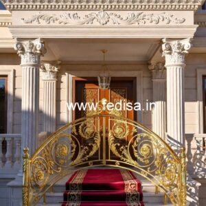 Elegant Brass Balcony Railing For Interior Decor Round Grill Window Design