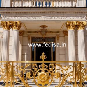 Premium Brass Railing Design With Artistic Finish Window Grill Design Square Tube