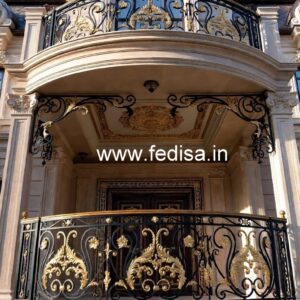 Designer Brass Balcony Railing For Stylish Homes Flower Design Window Grill