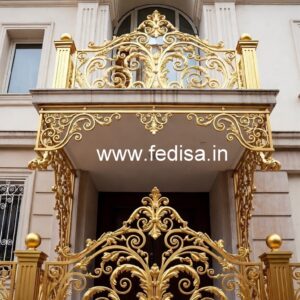 Designer Brass Balcony Railing With Unique Finish Window And Grill Design