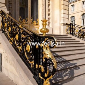High-end Brass Staircase Railing Design Home Roof Grill Design