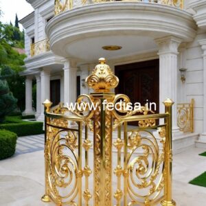 Antique Finish Brass Railing Design For Interiors Balcony Simple Grill Design