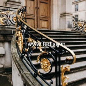 Custom Brass Railing Design For Staircases Gate With Grill Design