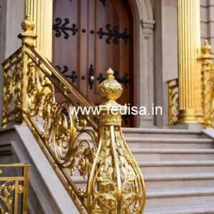 Luxury Brass Stair Railing For Royal Homes New Design Gate Grill