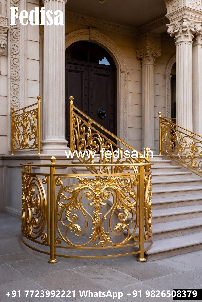 Antique Style Brass Railing Design For Classic Villas Mandir Grill Gate Design