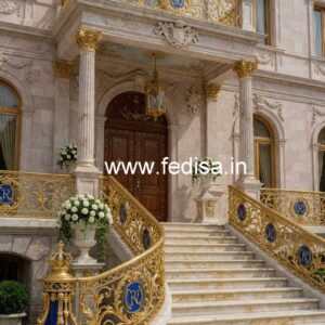 Classic Brass Balcony Railing With Royal Touch Round Shape Window Grill Design