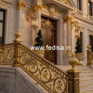 Premium Brass Balcony Railing With Artistic Work Grill Design For Window Simple