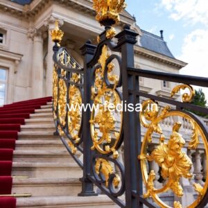 Elegant Brass Railing Design For Interior Projects Sitout Grill Design