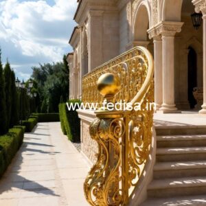 Luxury Brass Balcony Railing With Elegant Finish Wall Khidki Design