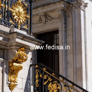 Stylish Brass Stair Railing With Premium Finish House Design With Grills