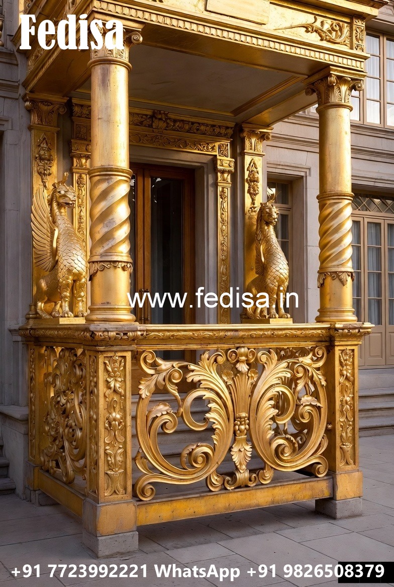 Elegant Brass Handrail For Luxury Staircases Window Design Grill Modern