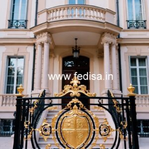 Premium Brass Railing Design With Artistic Finish Main Window Grill Design