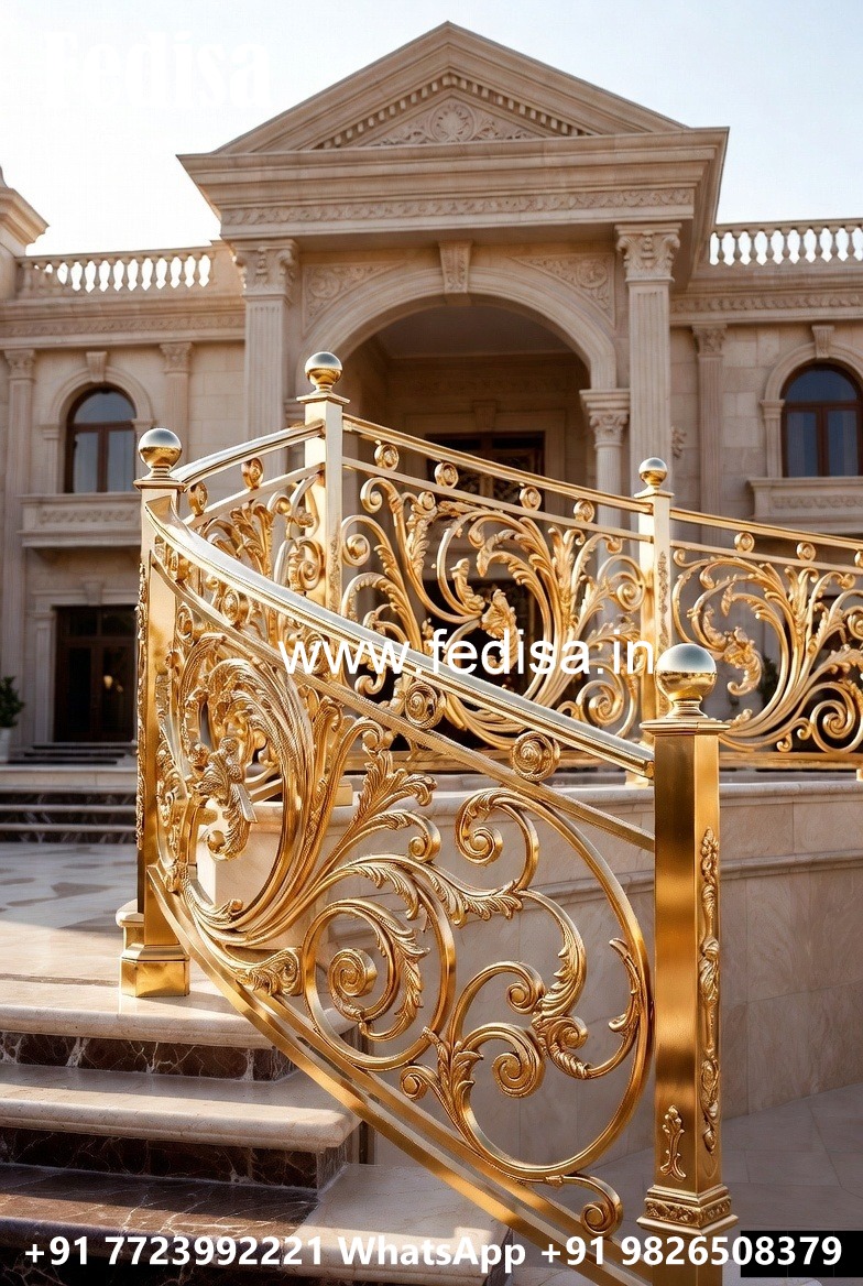Luxury Brass Balcony Railing For Designer Spaces Modern Safety Grill Design