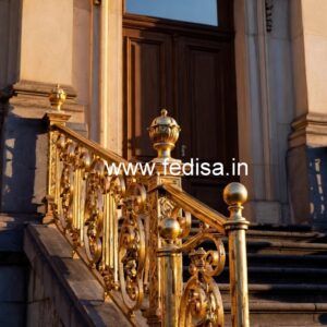 Decorative Brass Railing Design For Elegant Villas Full Window Grill Design