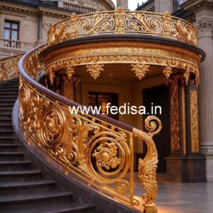 Decorative Brass Balcony Railing For Elegant Homes Iron Grill Design For Wooden Window