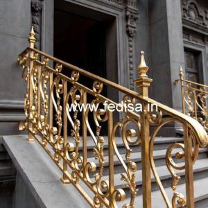 Elegant Brass Railing Design For High-end Homes Metal Window Grill Simple Design