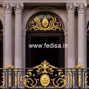 Modern Brass Staircase Handrail Design Balcony Grill Designs For Indian Homes