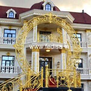 Elegant Brass Staircase Railing For Villas Iron Grill Design Door