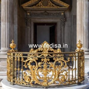 Designer Brass Handrail For Luxury Interiors Plain Grill Gate Design